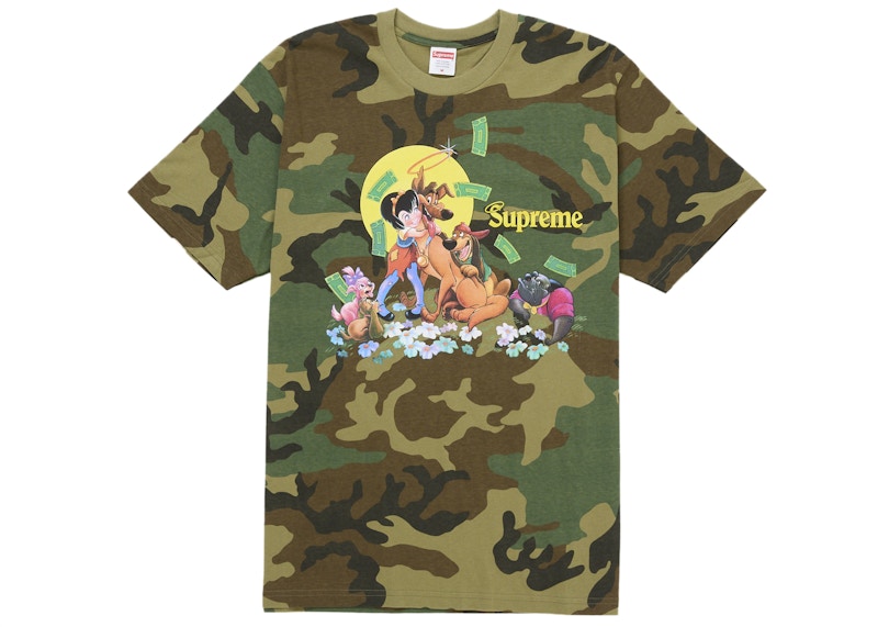 Supreme All Dogs Go To Heaven Tee Woodland Camo Men's - FW25 - US