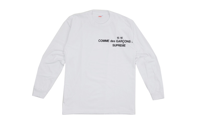 Supreme Comme Des Garcons Long Sleeve Tee White Men's - FW15 - US
