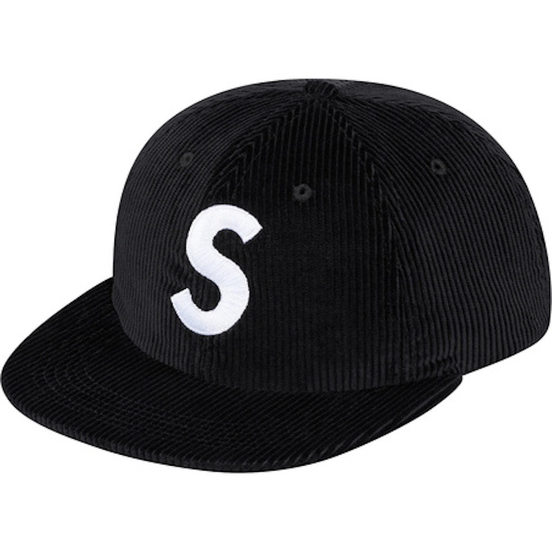 Supreme Corduroy S Logo 6 Panel Black - SS17 - US