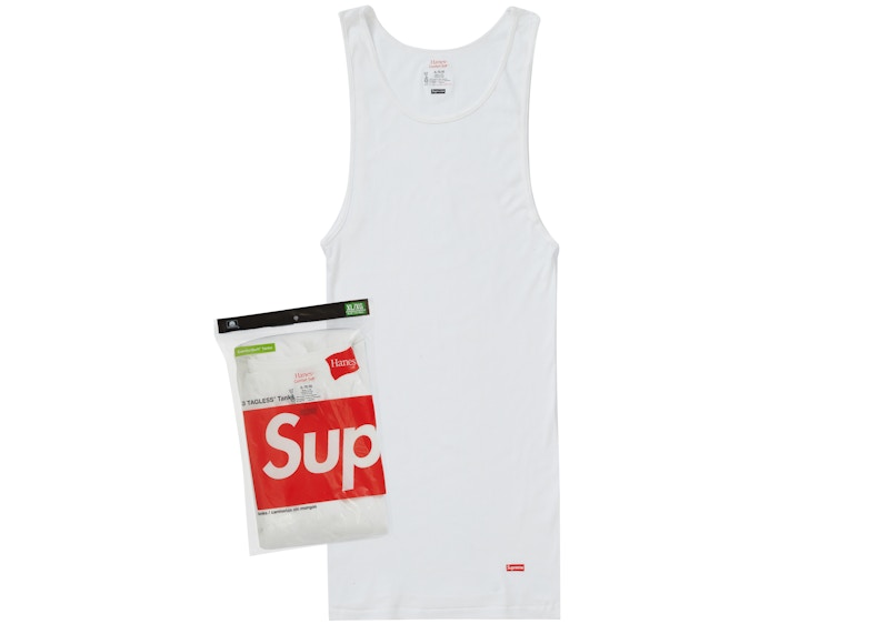 Supreme Hanes Tagless Tank Tops (3 Pack) White - US
