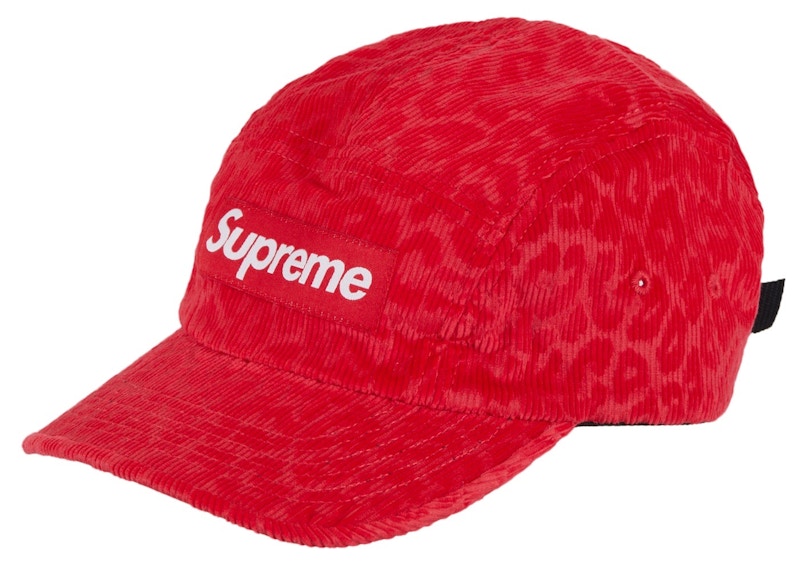 Supreme Leopard Corduroy Camp Cap Red - FW23 - US