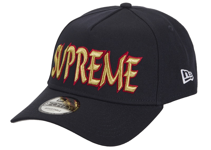 Supreme Sharp Spellout Adjustable New Era Cap Navy - FW25 - US