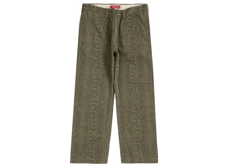 Supreme Snake Print Chino Pant Olive 34