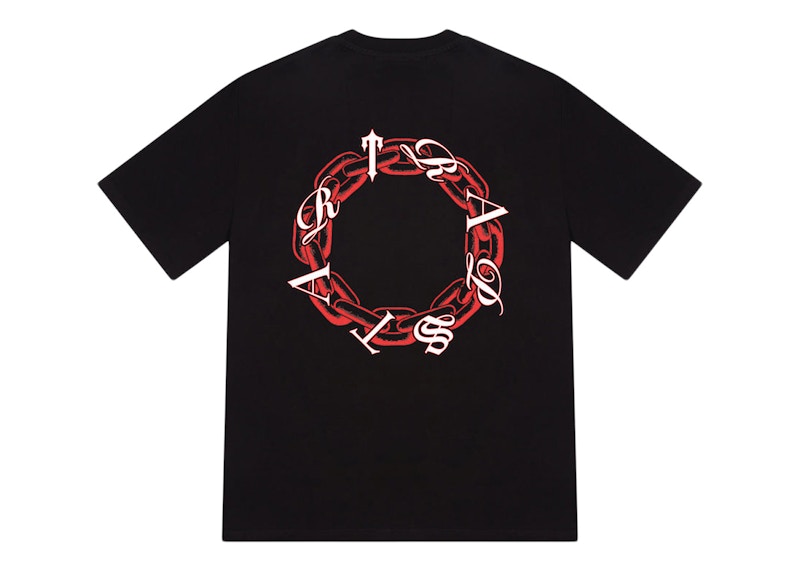 Trapstar Chain Script Tee Black/Red/White Men's - SS23 - US