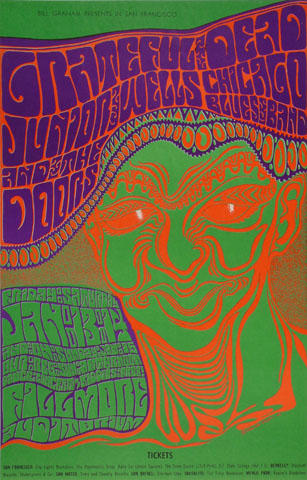 Grateful Dead Vintage Concert Postcard from Fillmore Auditorium