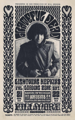 Grateful Dead Vintage Concert Postcard from Fillmore Auditorium