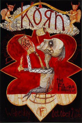 Korn Vintage Concert Poster from Fillmore Auditorium, Oct 9, 1996
