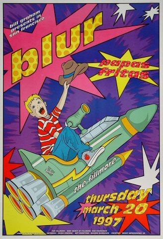 Blur Vintage Concert Poster from Fillmore Auditorium, Mar 20, 1997