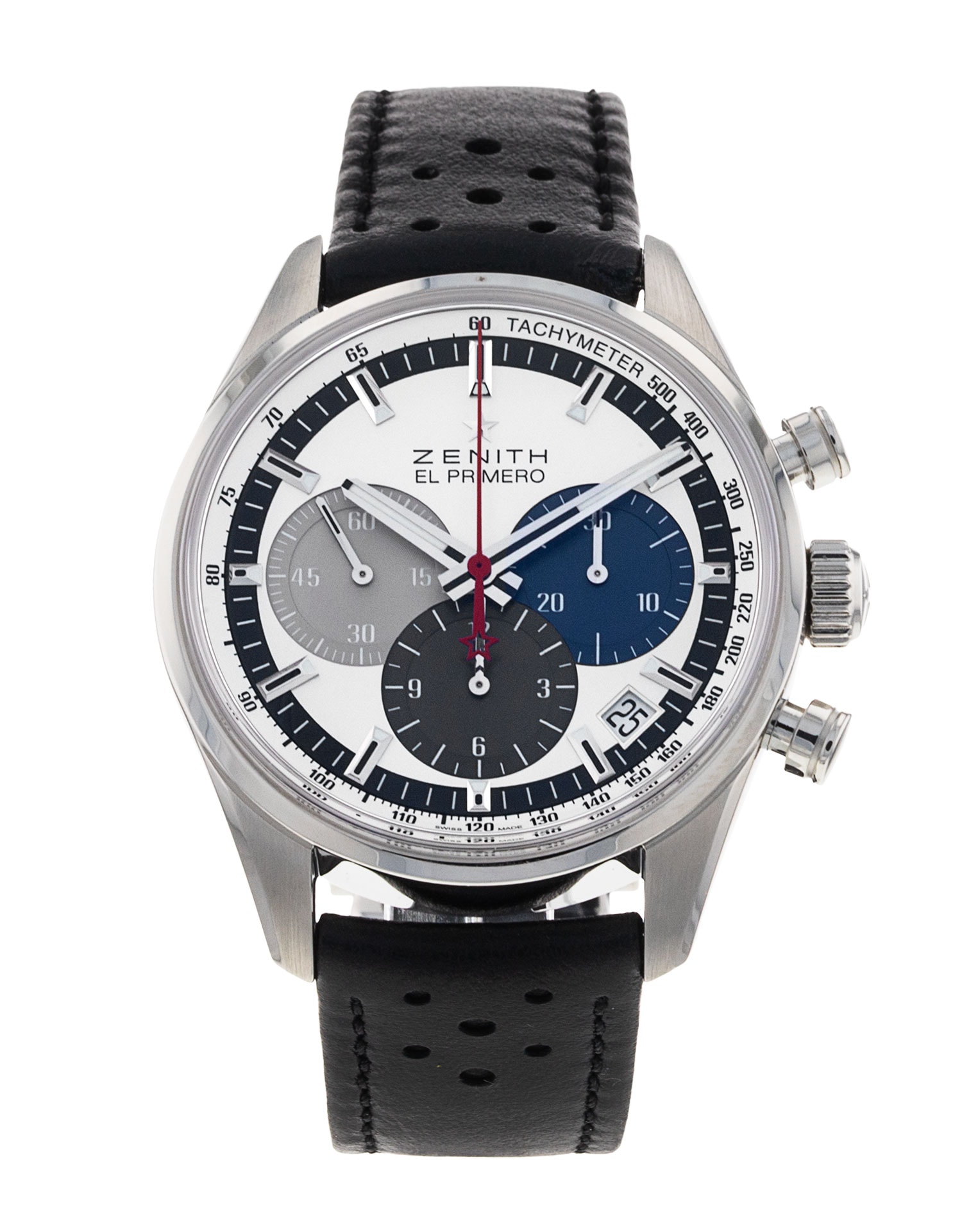 Zenith El Primero - Silver Baton Dial & Leather Strap