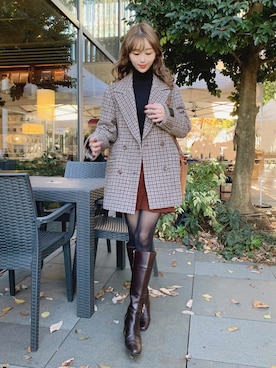 Ameri CHECK ECO WOOL BIG JACKET