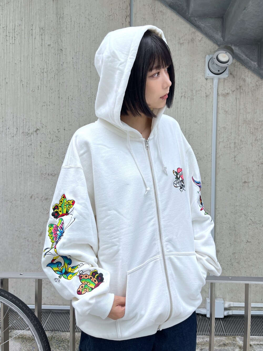 RILY コーデュロイパーカー 白 サイズL RILY パーカー 白 Lサイズ RILY