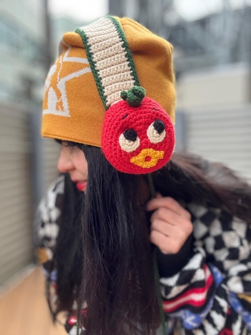 ヒステリックグラマー ニットキャップ ビーニー SEE NO EVIL 手編み