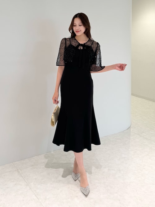 セール】【LEJA】スパンコールビジューボレロマーメイドドレス