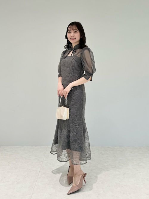 セール】【LEJA】スパンコール刺しゅうボタニカルマーメイドケープ