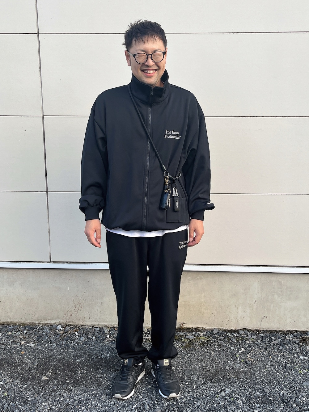 ENNOY ブラック フード付きセットアップ