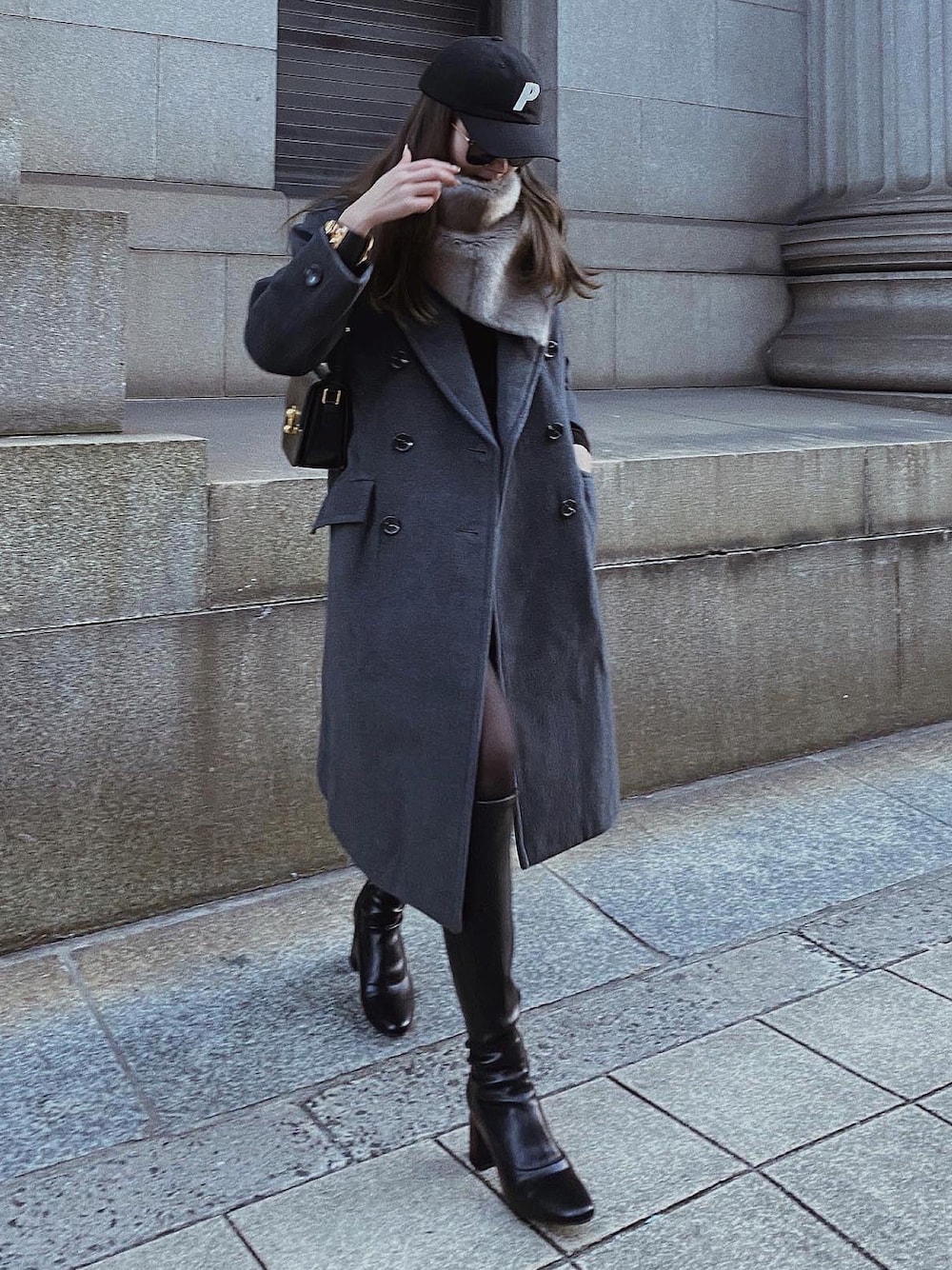 Yves Saint ベスト Laurent チェスターコート ネイビー saint laurent