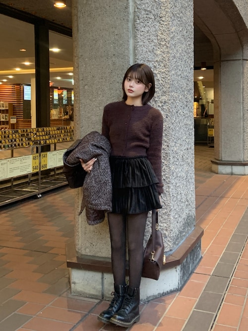 セール】【sakippe×hellam】レザーカラー中綿オーバージャケット