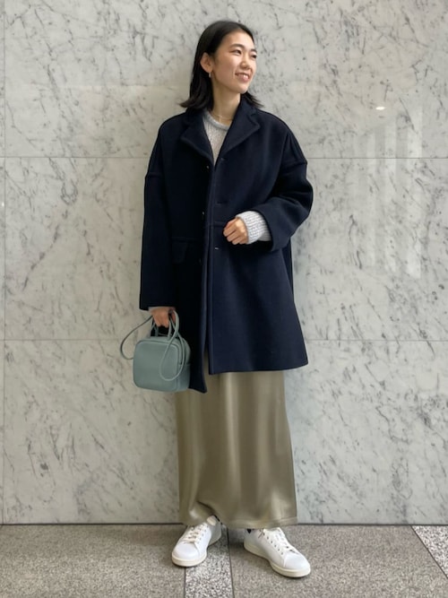 MACPHEE モヘヤメルトン チェスターコート ブルー トゥモローランド