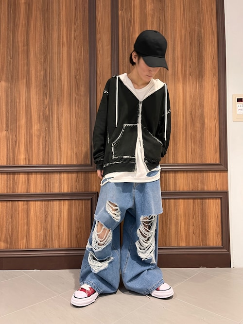 DANKE SCHON ボーンプリントデストロイノースリーブカットソー M DANKE