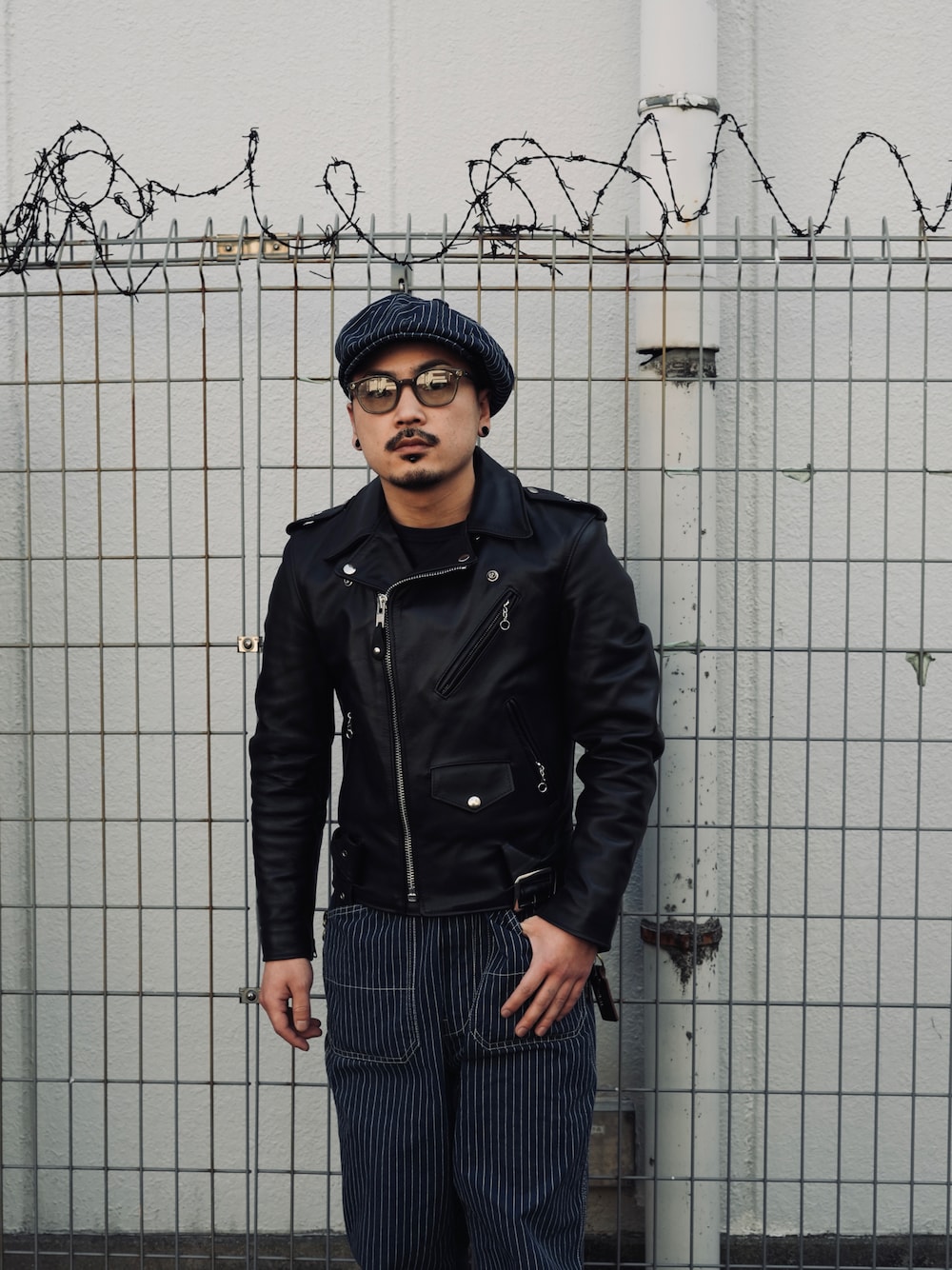 schott 革ジャン ワンスター Schott｜袖レザー メルトンダブル