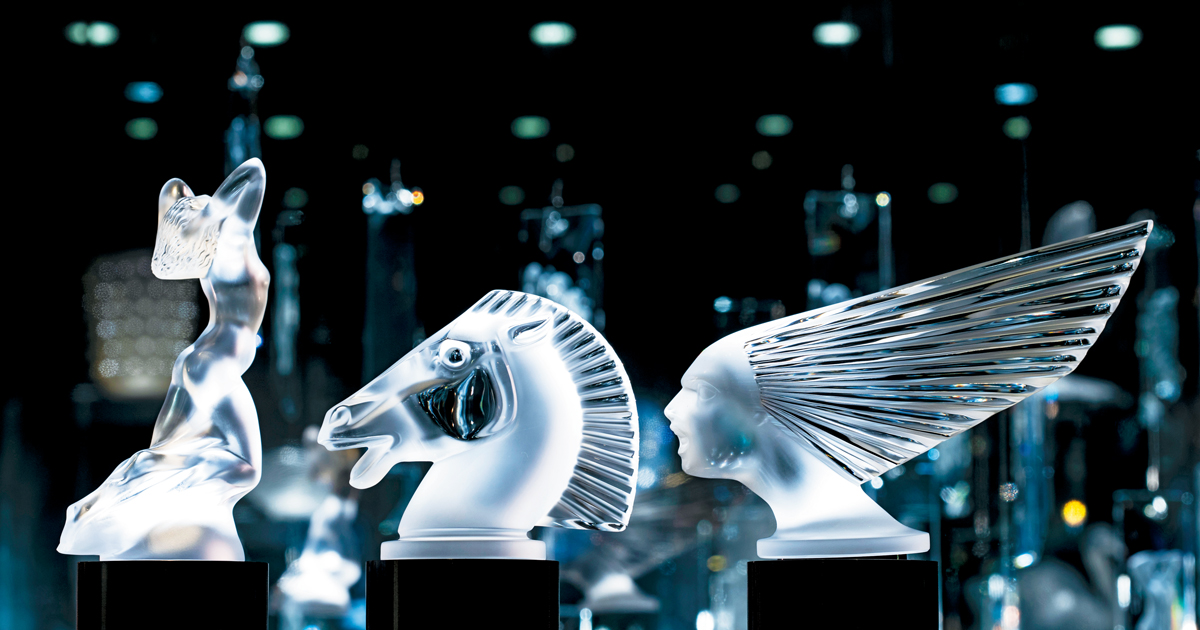 LALIQUE クリスタル 鶏 コックナン カーマスコット 置物 サイン入