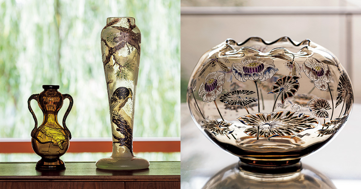 自然への温かなまなざし、暮らしに溶け込むガレの花器