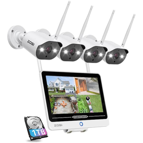 ZOSI 8-Channel 3MP 1TB NVR Security Camera System with 4 WiFi