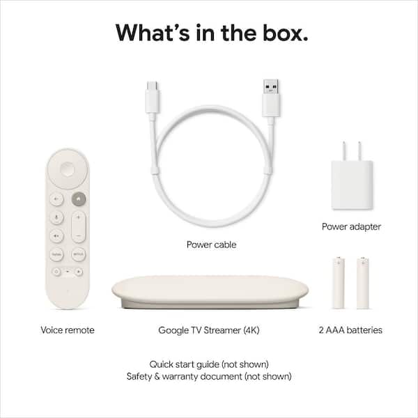 Google TV Streamer (4K) with Voice Remote in Porcelain GA05662-US