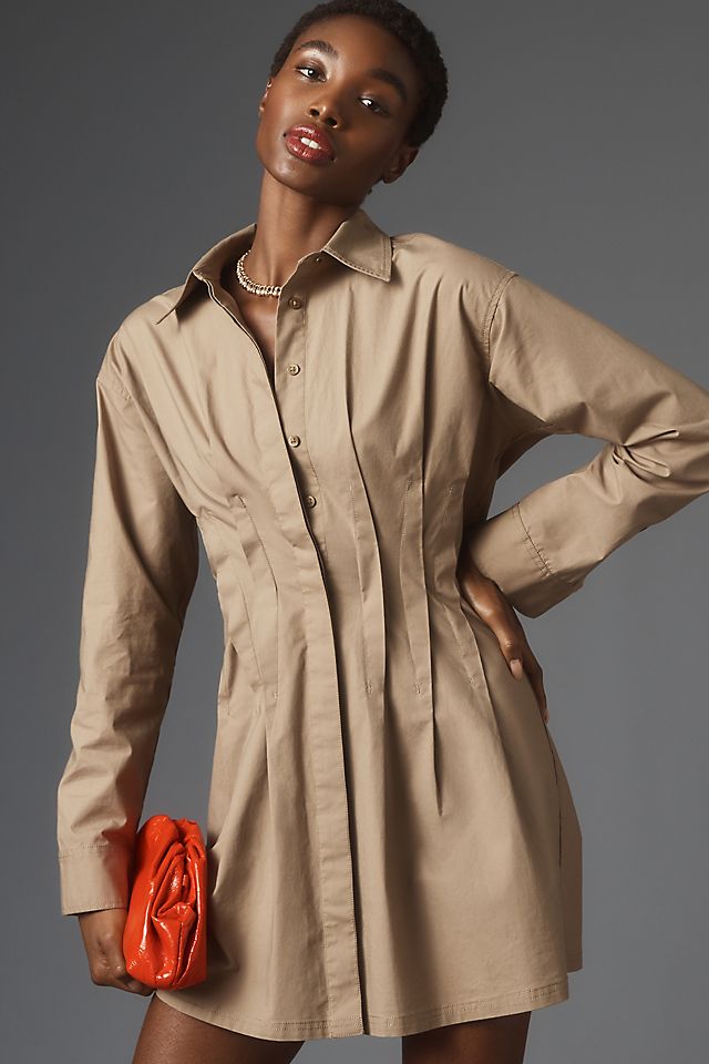 Pilcro Pintuck Mini Shirt Dress | Anthropologie
