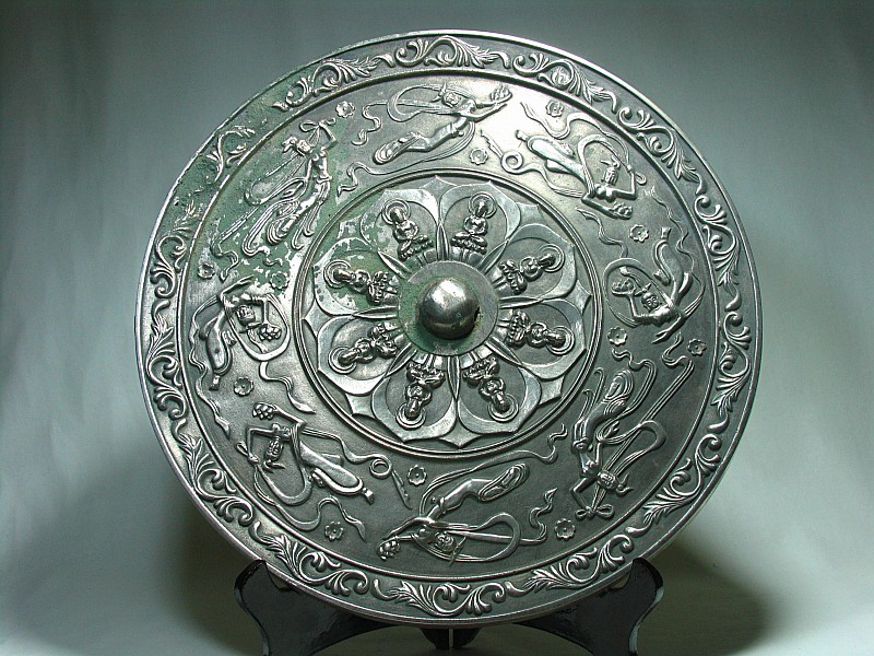 中国美術 銅鏡 φ22.5cm 古鏡(K-HA469) 中国美術 銅鏡 φ22.5cm 古鏡(K