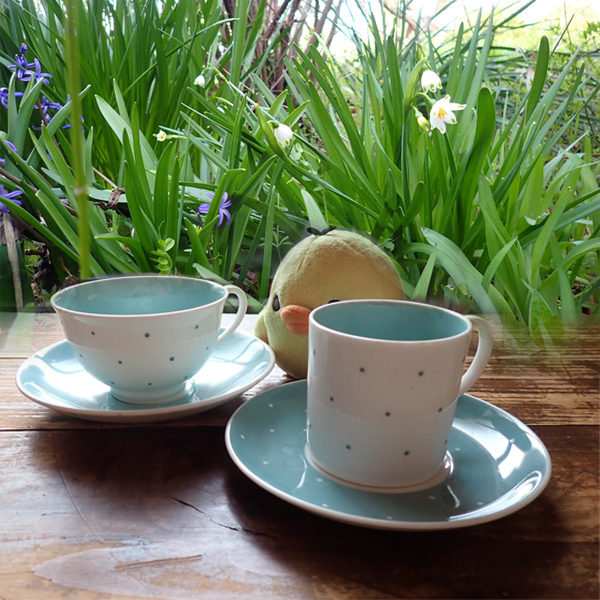 スージークーパー レイズドスポット ブルー ティーセット ティーポット