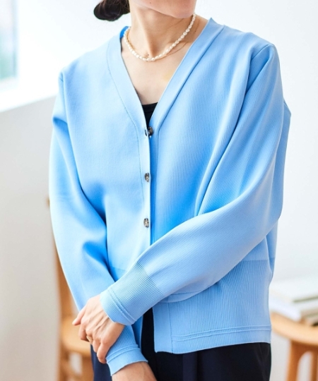 手洗い可能》スムースニットVネックカーディガン/le.coeur blanc