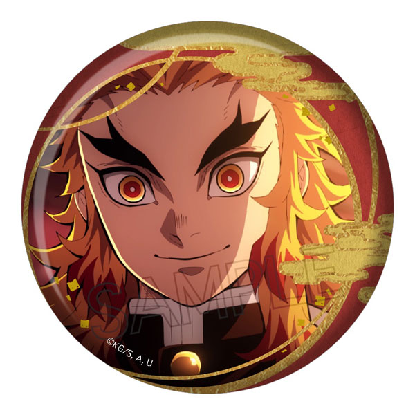 鬼滅の刃 むらせライス コラボ 煉獄杏寿郎 メタリック缶バッジ 鬼滅の