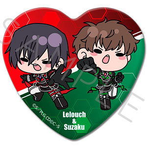 コードギアス 反逆のルルーシュ ハート型缶バッジ ルルーシュ 枢木