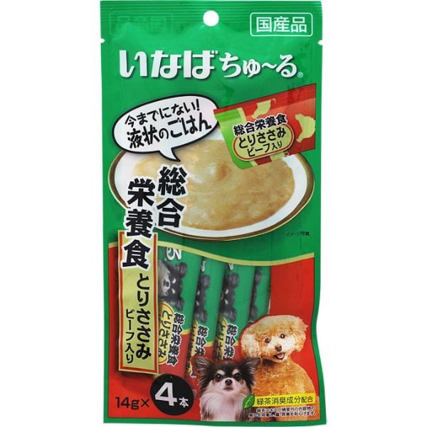 いなば ちゅ～る 総合栄養食 とりささみ ビーフ入り 14g×4本 いなば