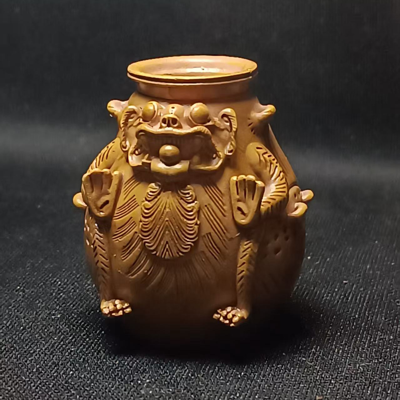 愛】中国古玩 越州窯 青磁鳳凰獅子飾 硯屏 時代保管箱有