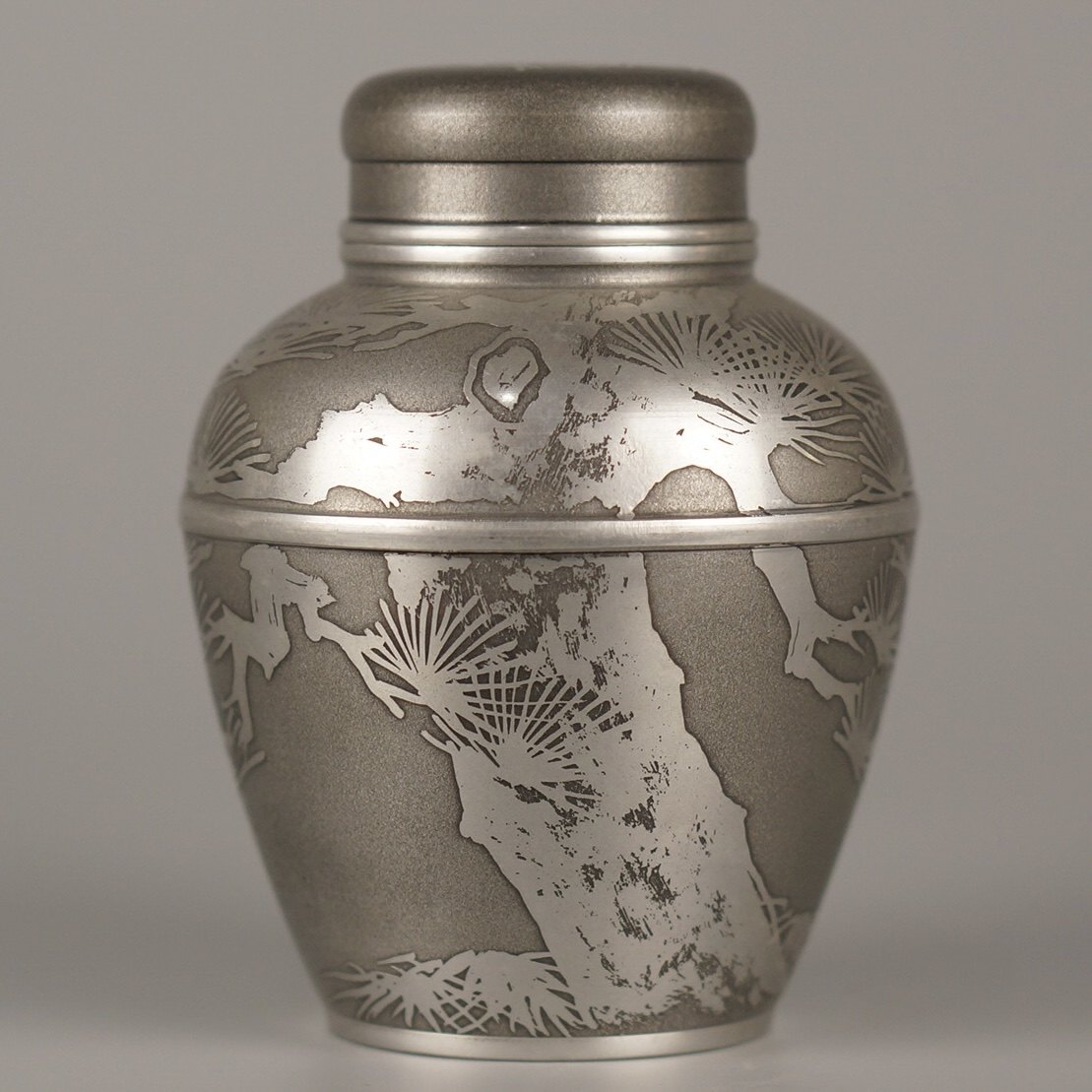 EN523 【錫司屋忠 造】煎茶道具 古錫茶壷・錫茶壺 高16cm