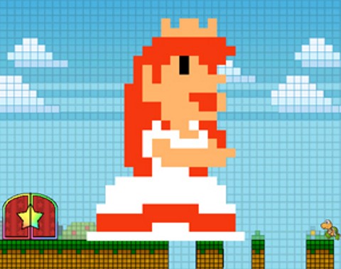 スーパーマリオブラザーズ ピーチ姫 ドット絵