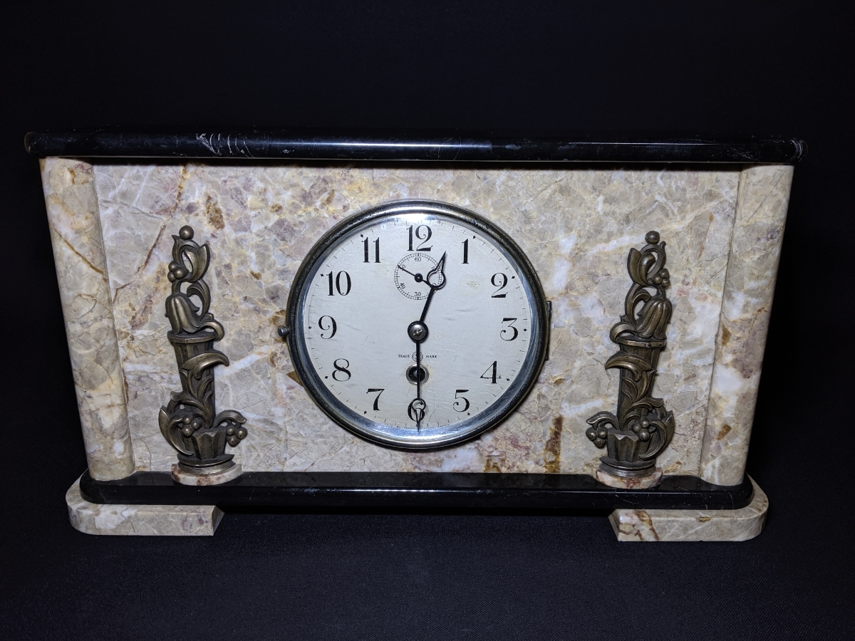 ぬ*.様 アンティーク 精工舎 大理石 4面ガラス 時報打ち 置時計 ゼンマイ