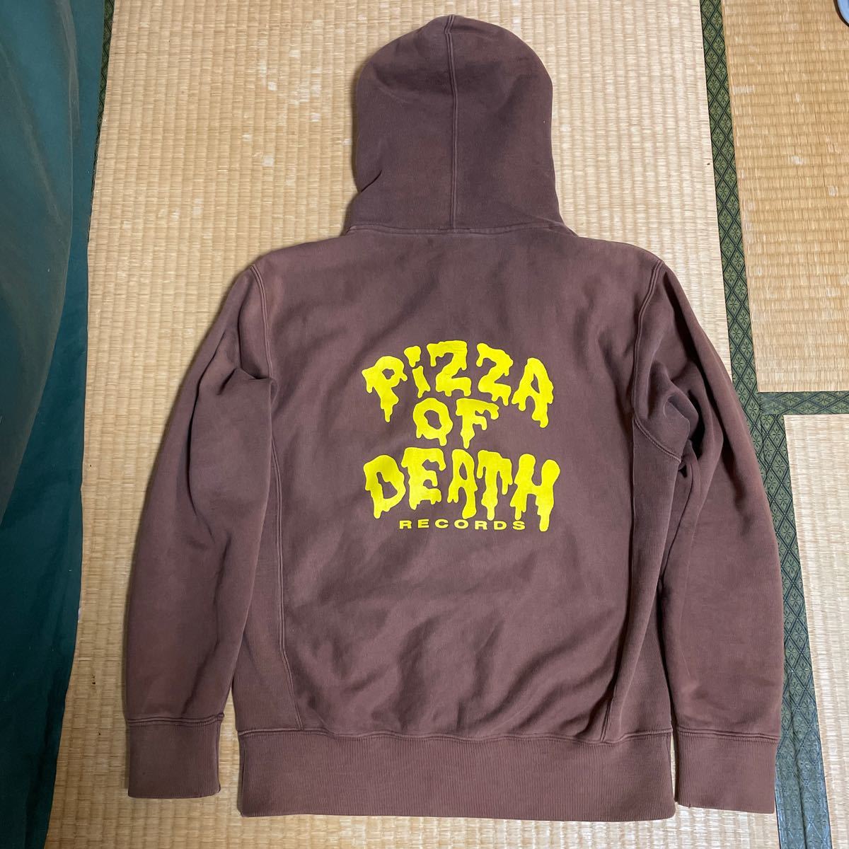 pizza of death バクプリ入り ピザロゴ スウェット ZIP パーカー 黒M