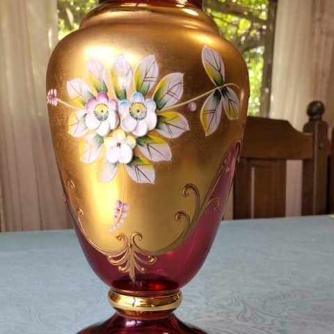 ベネチア 金彩 ガラス 花瓶 イタリア フラワーベース ヴェネチア