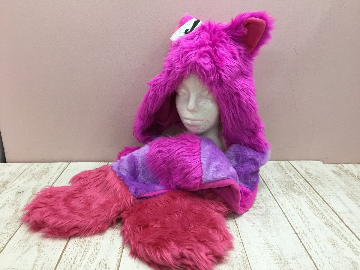 ディズニー チェシャ猫☆ファンキャップ 帽子☆マフラー 手袋☆防寒