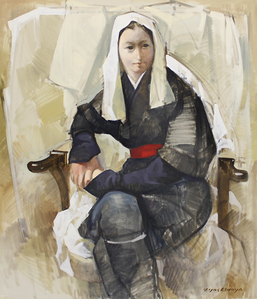 真作保証￥吉野谷幸重20号大原女☆日動画廊取扱作☆