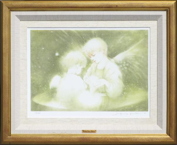 送料込み】きたの じゅんこ 『金色の森の少女』アールビバン 版画 美術