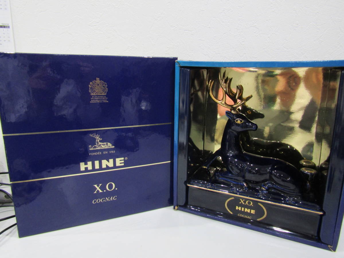 未開栓】HINE ハイン XO ブルー 鹿 リモージュボトル 陶器 ブランデー