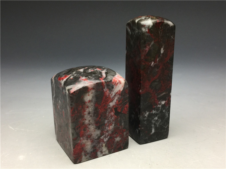 希少鶏血石 鶏血石(2点) 骨董品 石印材 【2枚】 ※