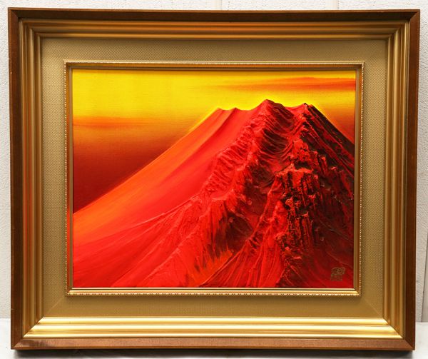 開運 赤富士絵画 百瀬善明作 厚盛赤富士 赤富士絵画】百瀬善明作 厚盛