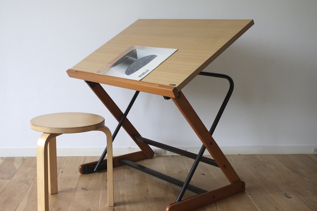 美術机工作台ドラフティングテーブルイーゼルアンティークビンテージ