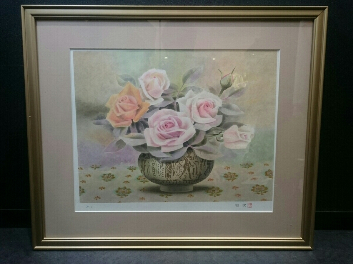 堂本元次 薔薇匂う リトグラフ アート インテリア 額縁 【公式通販】