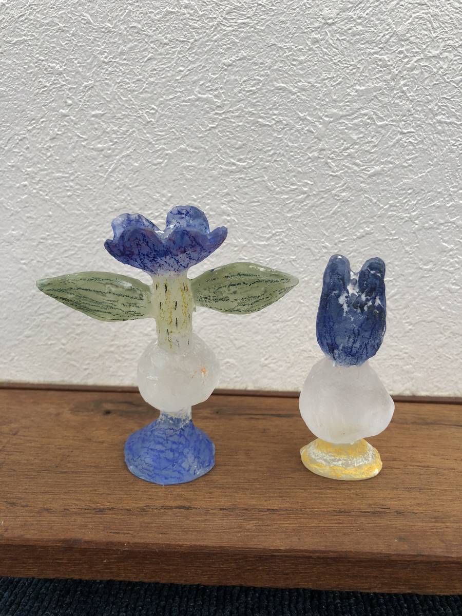 安達知江 さん ガラス製花型オブジェ 透明ピンク 【公式通販】